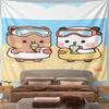 Cute Bears Relaxing at the Beach Pattern Wall Hanging Tapestry Decorative Tapestry Home Decor for Bedroom and Living Room