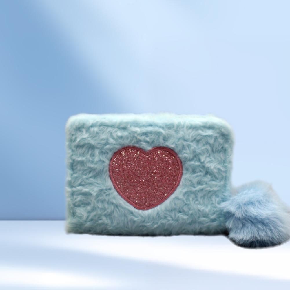 Женский мини-кошелек с вышитым сердечком, короткий кошелек для монет, мини-кошелек для кредиток, сумка для удостоверения личности M7F3