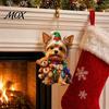 Clear Pattern Christmas Pendant Animal Ornaments, Cute 2D Flat Acrylic Hanging Bright Color Decoration for Xmas Tree, Winter Party, Home Decor Festive