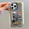 Японский JDM Drift Car Красный Чехол с Солнцем для iPhone 16e 11 12 13 Pro Max 14 15 16 Plus Мягкий Чехол