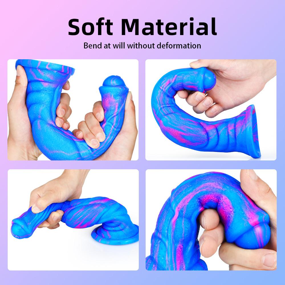 Female Eggless Horse Cock Liquid Silicone Animal Penis Thick and Long Color Simulation Fake Penis Anal Plug Sex Toys