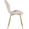 Set of 6 Lucky Upholstered Dining Chairs in Cream Velvet Glamour