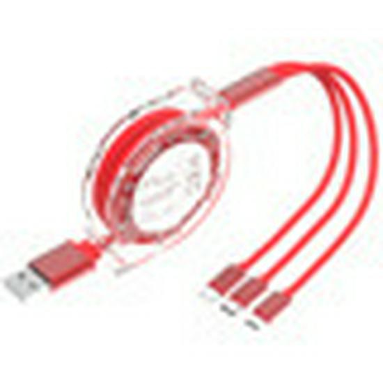 Retractable Three-in-One USB Fast Charging Cable for Mobile Phones