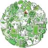 50 шт. Зеленые наклейки Декоративные для гитары, чехла телефона, DIY, багажа, ноутбука, планшета, водостойкие наклейки