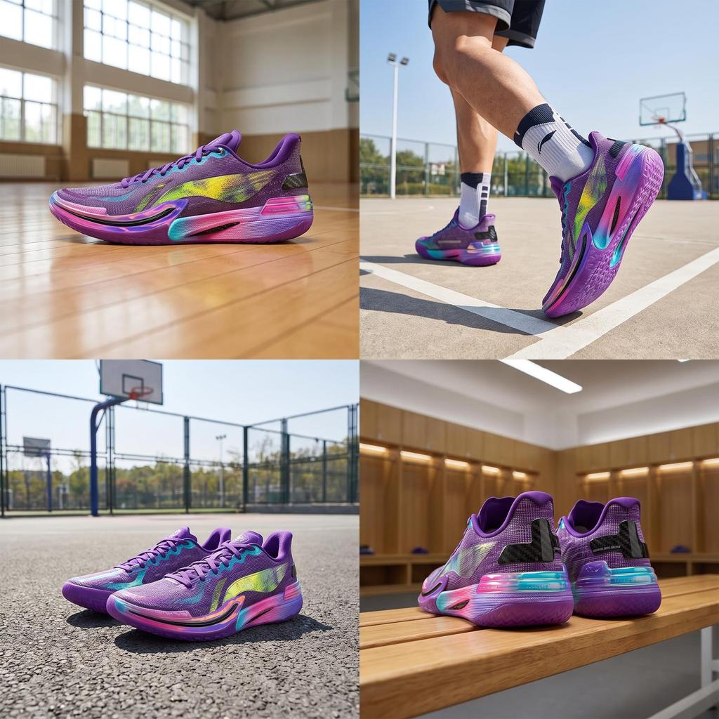 Баскетбольные кроссовки Li Ning Gamma Ray Burst Низкие Мужские Фиолетовые ABAU039-1