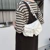Solid Color Women Underarm Bag PU Leather Bow Handbag Simple Bowknot Shoulder Bag  Office Worker