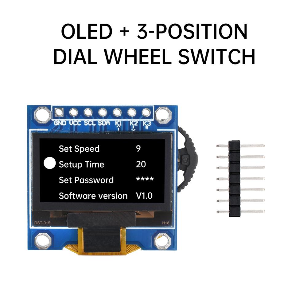 0.96-inch OLED Display SSD1315 Module Compatible SSD1306 with a Rotary Encoder and Three-position Dial Switch for Arduino