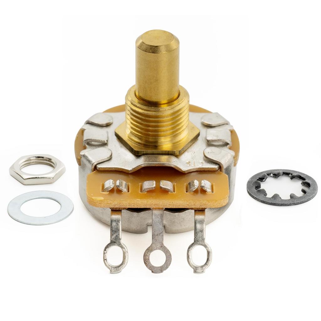 CTS 450G A250K Solid Brass Short Shaft 14" 10% A-Curve Potentiometer for Electric Guitar and Bass
