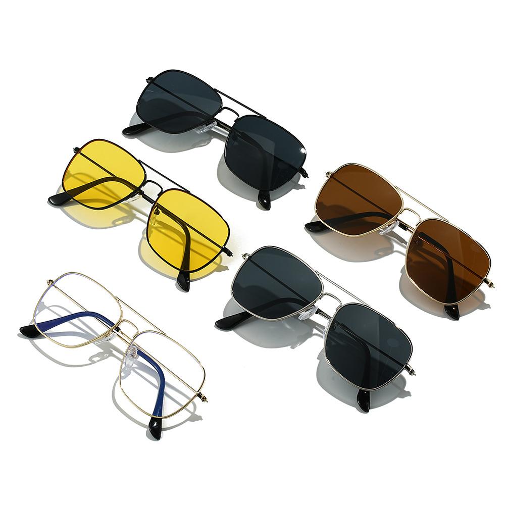 New high-end sunglasses Internet celebrity personalized sunglasses Metal double beam driving fishing cycling versatile sunglasses