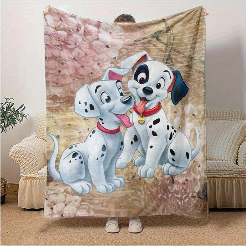 1 шт., Плед с принтом «101 далматинец», Домашний декор, Плед для дивана, Плед для улицы, Подарок для любителей собак, Покрывало, Подходит для спальни, Гостиной