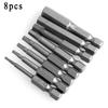 8pcs Hex Key Bits Quick Connect Power Drill Metric Magnetic Handle