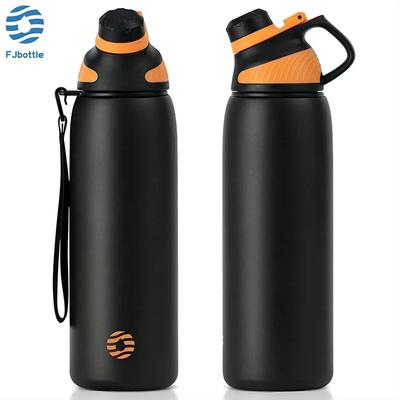 Fjbottle Портативная термокружка из нержавеющей стали с двойными стенками, вакуумная фляга, магнитная крышка, герметичная, 1000 мл, для улицы