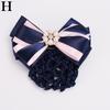 Women Satin Hair Clip With Net Bun Cover Bow Barrette Snood Hairnet Accessory