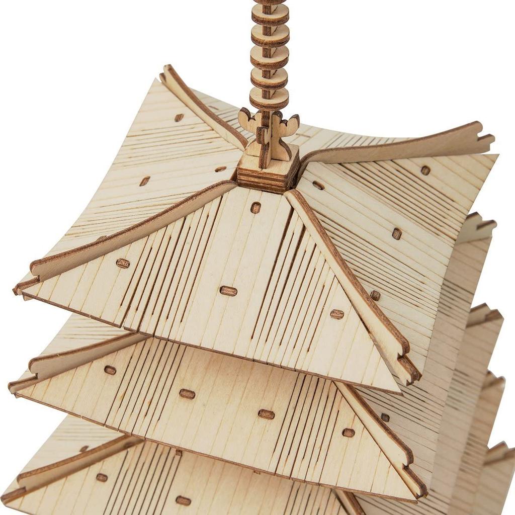 Tsukurundesu® 3D Wooden Puzzle Ornament Series (Five-Story Pagoda) with Japanese Instructions