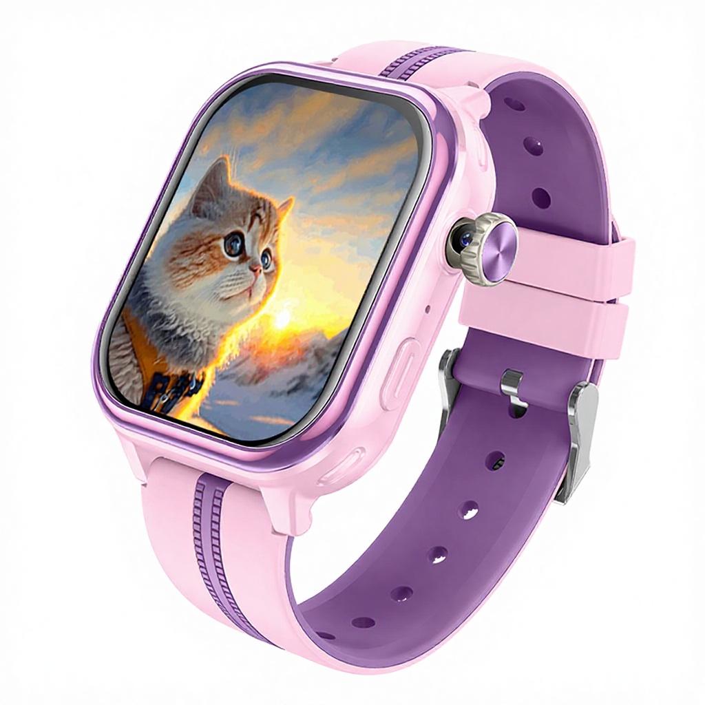 KT39 Long Tracking GPS 4G Smartwatch Square Design AI Children's Alarm Clock SOS Alert Geo Fence Anti Lost Answer Call IP67 5-10