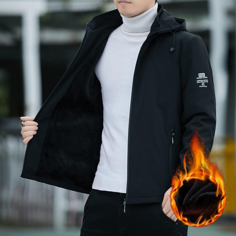 Men's Hooded Jacket Spring and Autumn New Casual All-match Tops Stand Collar Jacket Men's Coat Clothes