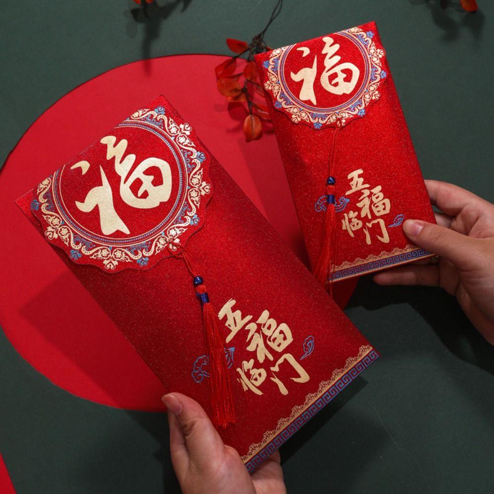 New Year's Blessing Bag Red Envelope New Year Packet Blessing Bag Money Pocket DIY Packing