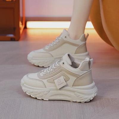 Женские высокие белые кроссовки, универсальная повседневная обувь на толстой подошве, новые спортивные туфли для пап на осень/зиму 2025 года CY-C036