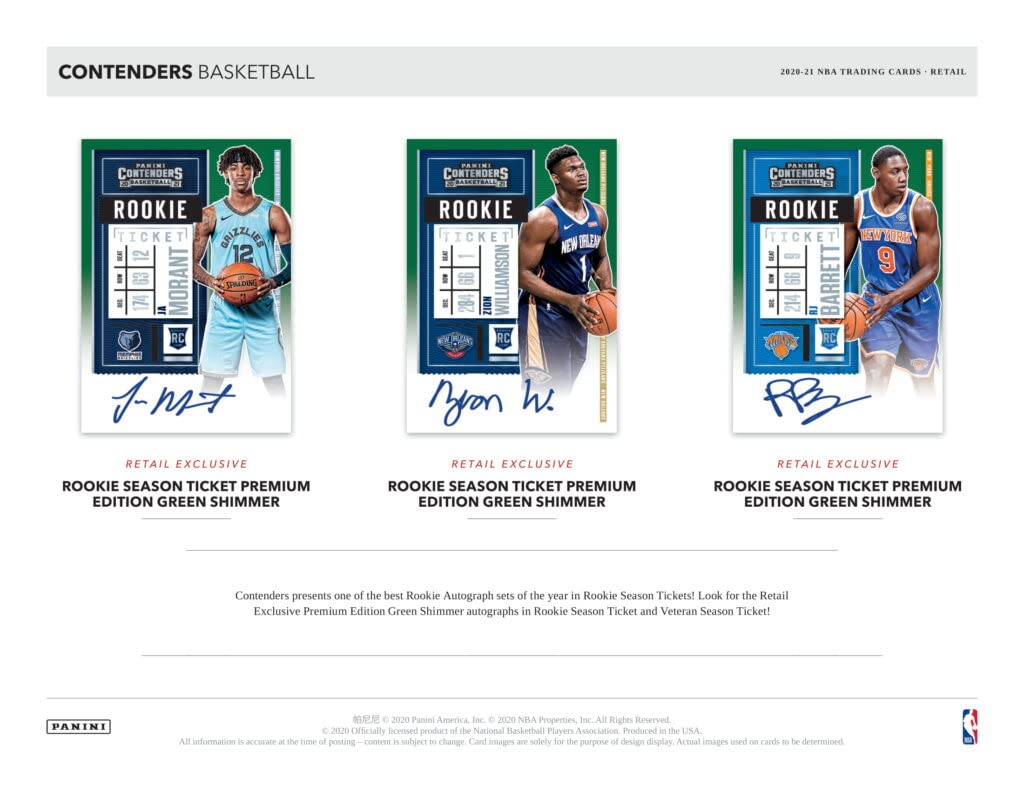 Коробка для баскетбольных карточек NBA Panini Contenders Коробка для баскетбольных карточек Panini Contenders 2020-21