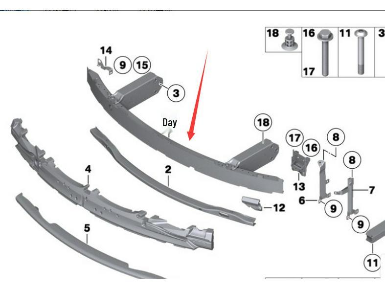 51647333134: Скелет переднего бампера из алюминиевого сплава для BMW 7 серии F01/F02