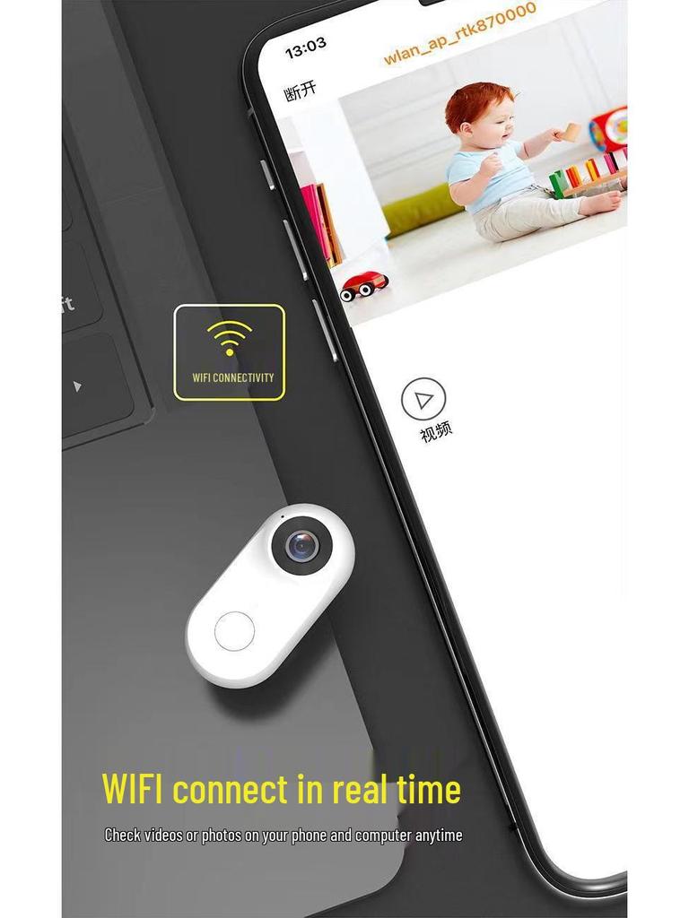 Магнитная камера для большого пальца 360°: Обновленный WiFi Спортивный, Домашний питомец и Дорожный видеорегистратор