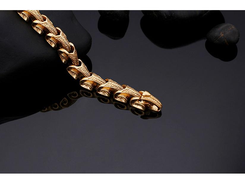 Модный мужской титановый браслет в корейском стиле из нержавеющей стали «Драконья кость»