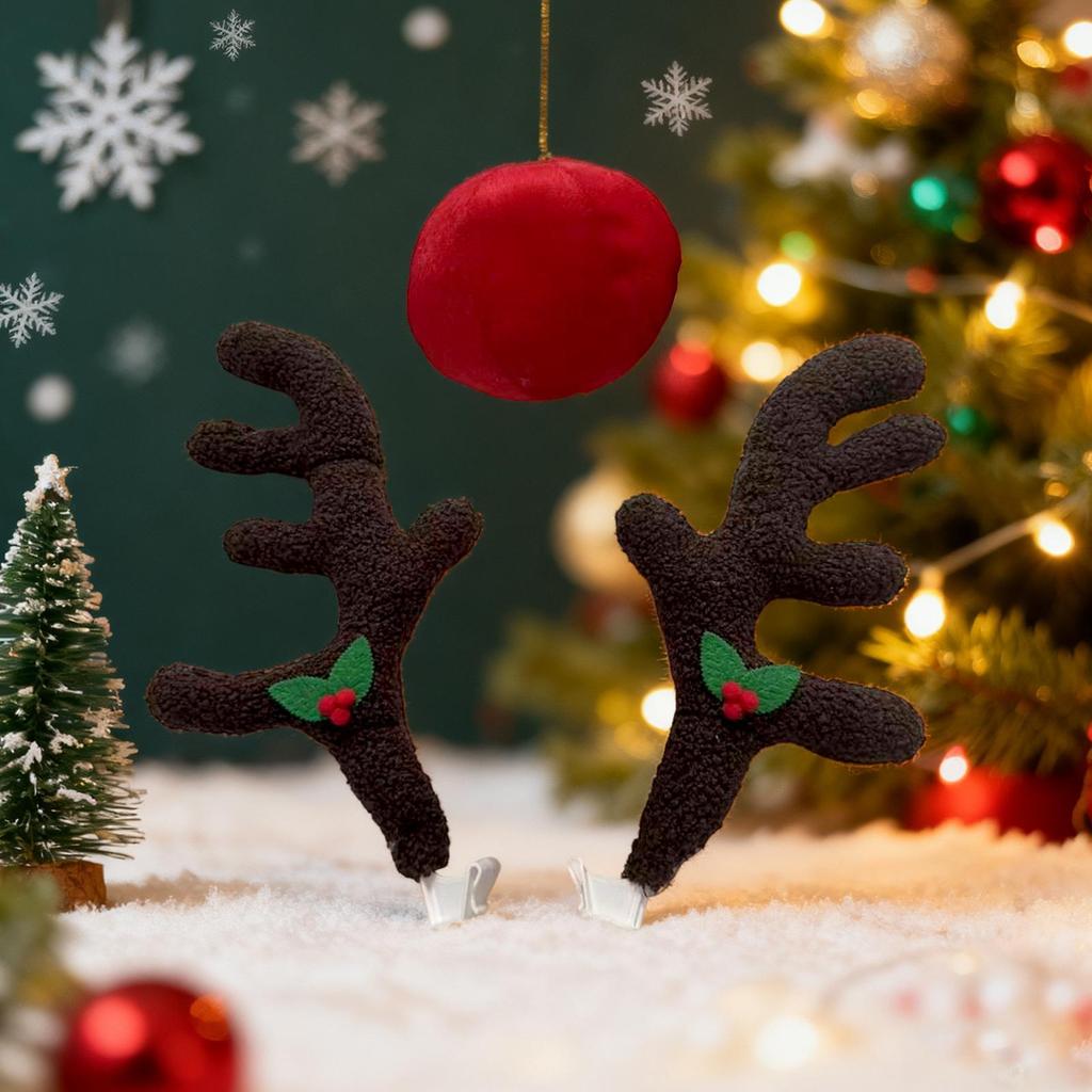 Рождественский декор для автомобиля, праздничный костюм для экстерьера автомобиля, набор рогов северного оленя для внедорожника, фургона, грузовика, автомобиля