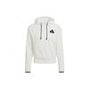 Adidas U Logo Embroidered Hoodie Sweatshirt Unisex Tops White HY5519