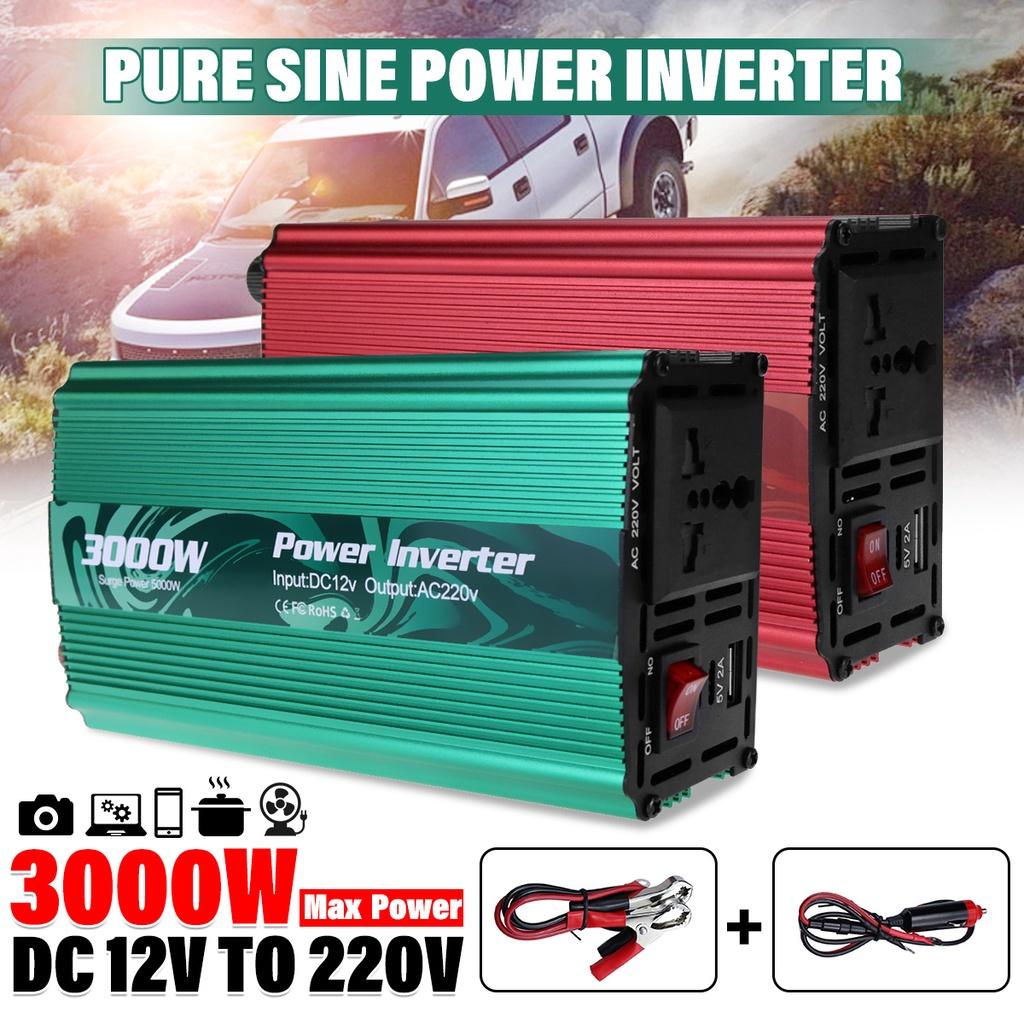 Преобразователь напряжения DC12V в AC220V с модифицированной синусоидой, инвертор, трансформатор, преобразователь мощности, солнечный адаптер, универсальный автомобильный инвертор 3000 Вт