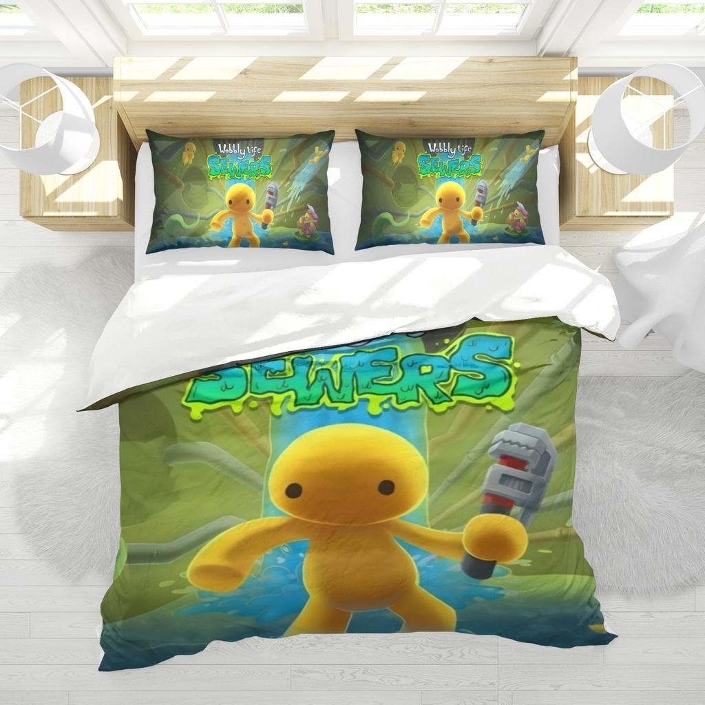 Wobbly Life Bedding Set,Game Wobbly Duvet Cover 3D Print Quilt Cover Pillowcase king Queen Size Girls Boys Adult Birthday Gift