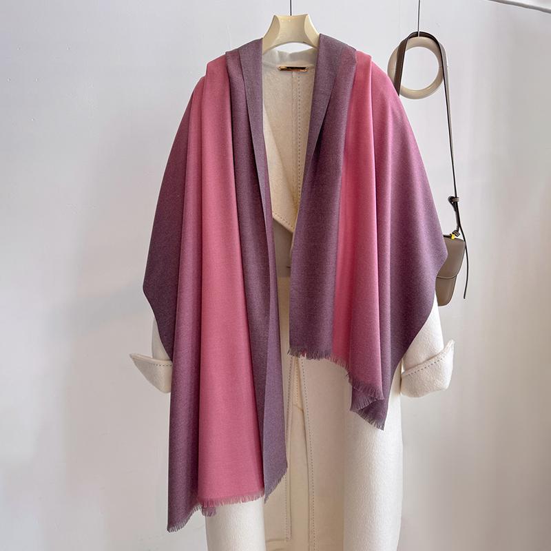 New Winter Shawl Scarves Wrap Design Gradient Scarf Women Warm Fashion Pashmina Femal Poncho Neckerchief Echarpe Bandana