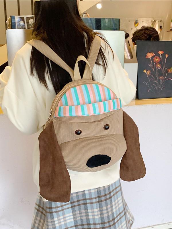 Adorable Puppy Kids' Travel Backpack: Large Capacity, Double Shoulder, Cartoon Birthday Gift