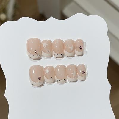 Французский котенок, повседневный телесный цвет, расписанный вручную, кожаная пудра, французская звезда KT, небольшая куча доспехов Drill Wear