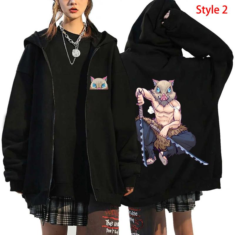 Горячее Аниме Клинок Рассекающий Демонов Хашибира Иноске С Принтом Толстовка с Капюшоном Мужская Женская На Молнии Оверсайз Пуловер Харадзюку Манга Толстовка