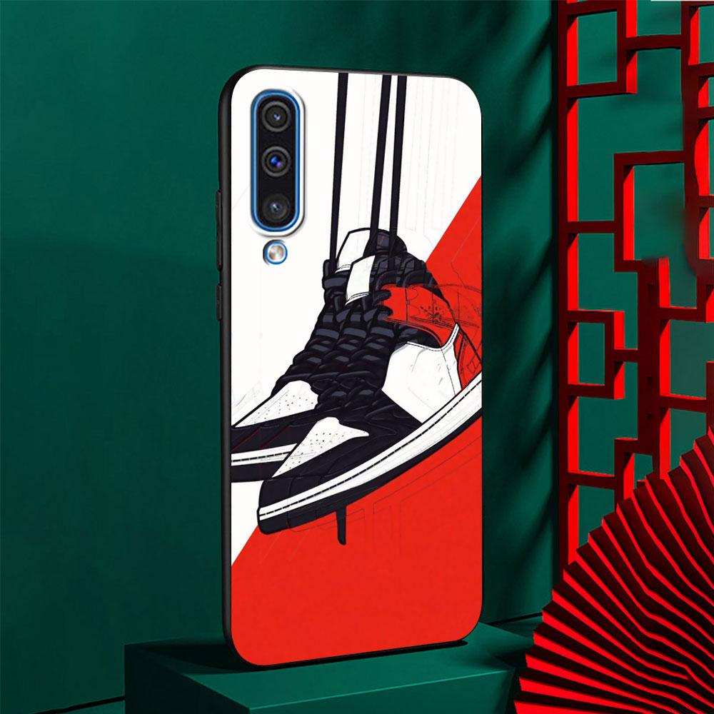 Sneakers Shoe Case for Samsung Galaxy A50 A50s A40 A20e A20 A30 A30s A70 A70s A10 A10s A20s A11 A21 A42 Black Phone Cover