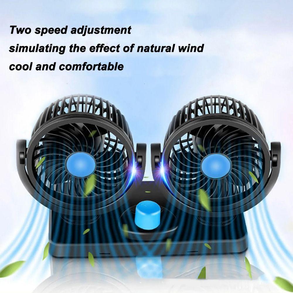 Single/Dual Head Air Circulation Fans USB/12V/24V Desktop Fan Automotive Electric Fan  Summer