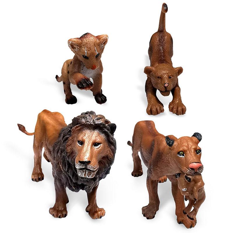 Animal Kingdom Pvc Lion Family Statues With Durable Material For Collectors Display Or Gift