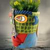Abstract Face Planter Resin Head Flower Pot Picasso Brutalist Colorful Face Plant Pot for Indoor Outdoor Plants Home Decor