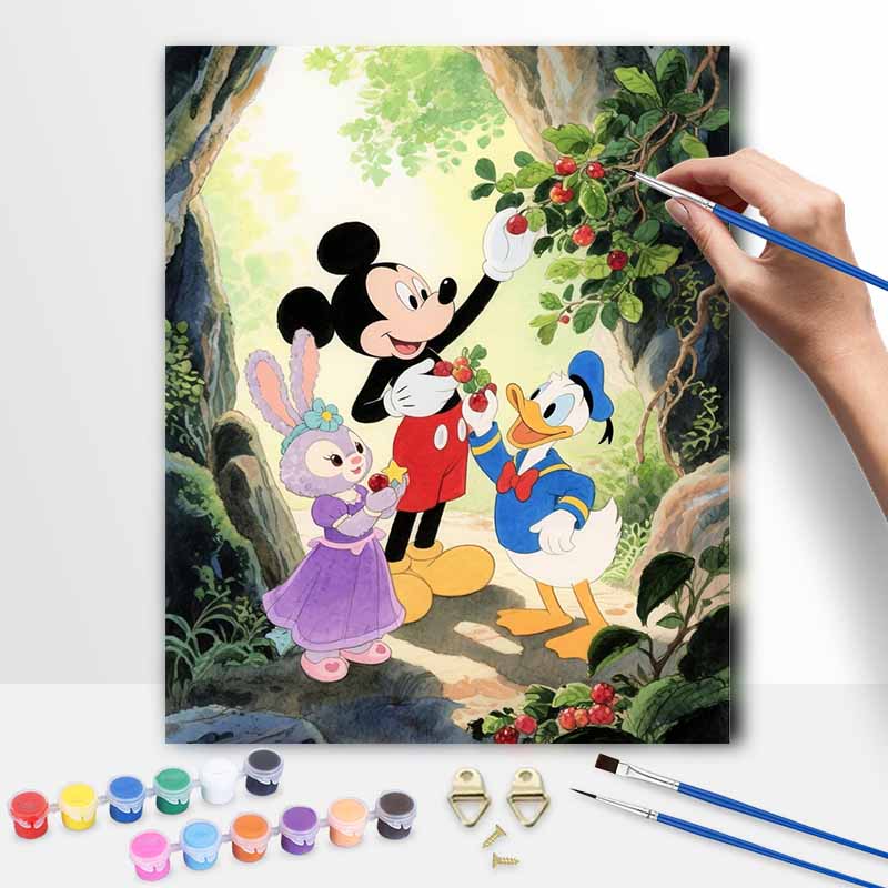 Disney Набор для масляной живописи Рисование Микки Дональд Стелла Арт Дом Спальня Настенный Декор Подарок Мультфильм Аниме Пейзаж