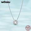 925 Sterling Silver Shine Cubic Zirconia Elegant Zircon Necklace for Women Birthday Gift Jewelry
