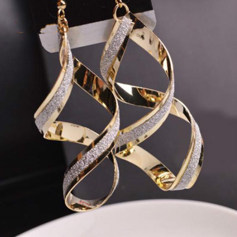 Женские висячие серьги в форме спирали