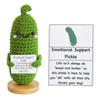 Funny Wool Knitting Doll with Heart-warming Words Card Emotional Support Doll Home Decoration Figurines