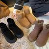 2025 Высококачественные зимние ботинки из замши из коровьей кожи на платформе и танкетке, зимние плюшевые женские ботинки со скрытым каблуком, весенние теплые ботильоны
