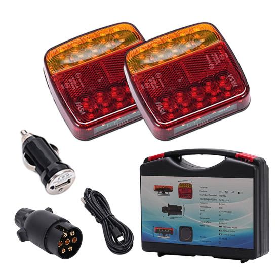 LED Magnetic Towing Tail Lights Wireless LED Trailer Lights Kit High Lumens Super Bright IP67 Waterproof Car Rear Lights