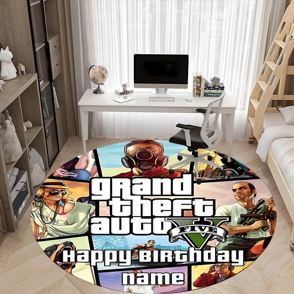 Круглый ковер для офиса GTA, Под офисные стулья, Спальня, Гостиная, Домашний декор a0908165
