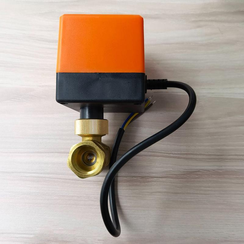 Моторизованный электрический двухходовой латунный шаровой кран Dn20 переменного тока, 220 В, 3-проводной кабель привода