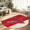 St. Louis Cardinals Printed Round Crystal Velvet Rug Soft Non Slip Floor Carpet For Bedroom Holiday Gift