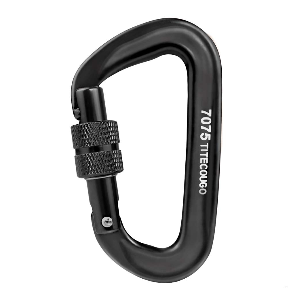TITECOUGO Screw Lock Carabiner 12Kn Aluminum Alloy Carabiner 1200Kg Screw