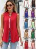 Summer Women Casual Solid Color Vest Fashion Office Lady Business Work Wear OL Sleeveless Cardigan