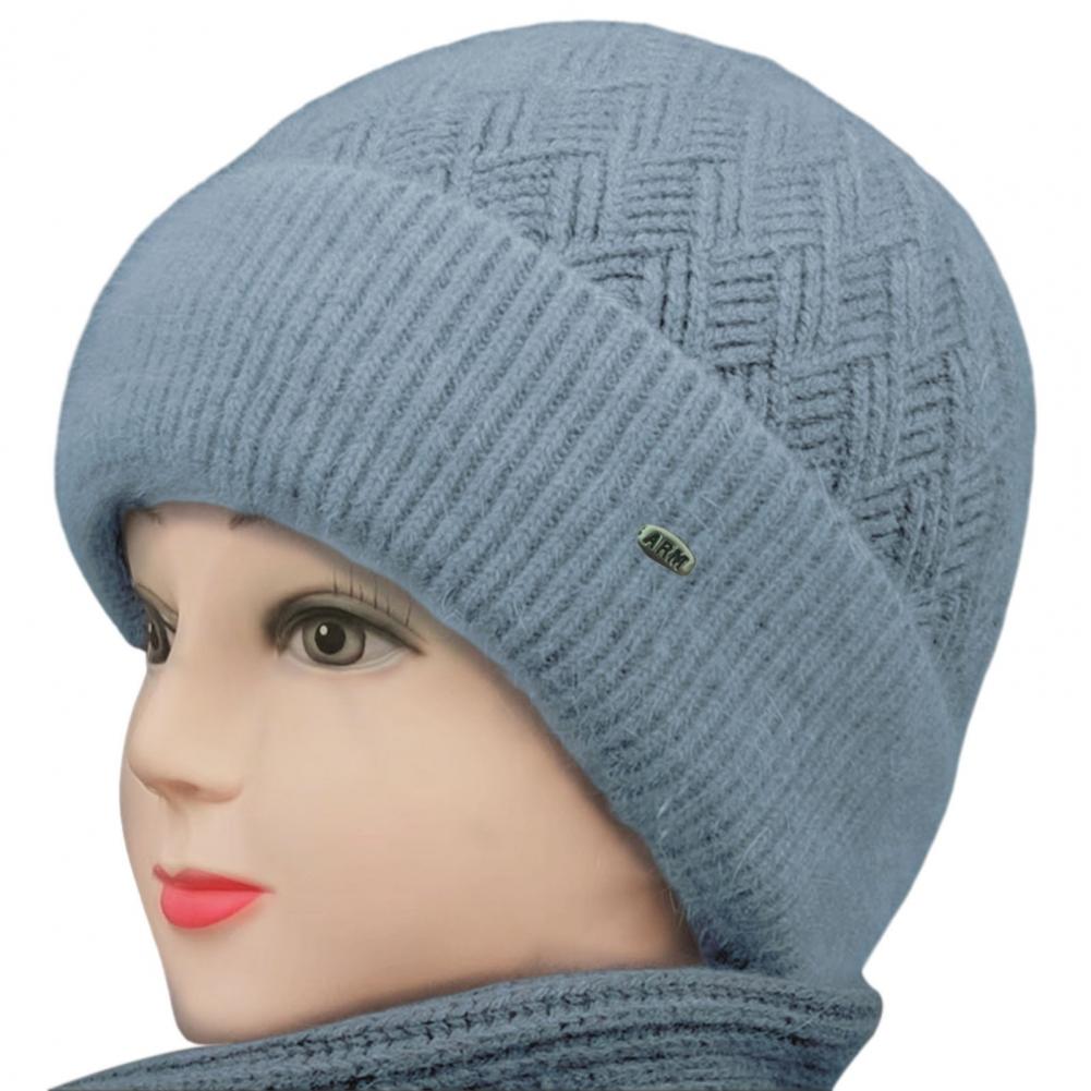 Зимняя шерстяная шапка для пожилых людей среднего возраста, утолщенная шапка-бини с флисовой подкладкой для мамы, теплая вязаная шапка для бабушки